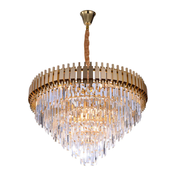 Metropolitan Square Beam Design Tiered Crystal Modern Chandelier Ceiling Light