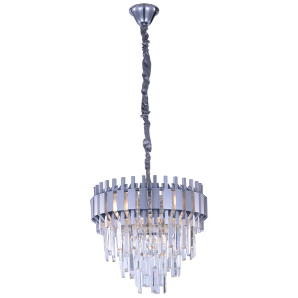 Metropolitan Square Beam Design Tiered Crystal Modern Chandelier Ceiling Light