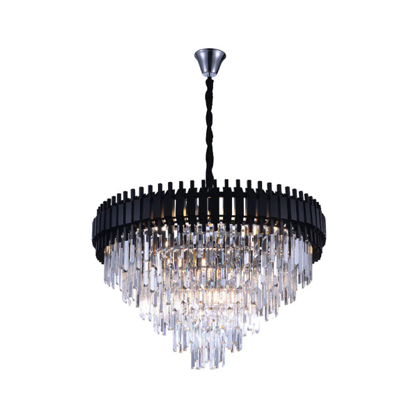 Metropolitan Square Beam Design Tiered Crystal Modern Chandelier Ceiling Light