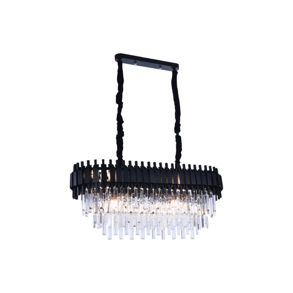 Metropolitan Square Beam Design Tiered Crystal Modern Chandelier Ceiling Light