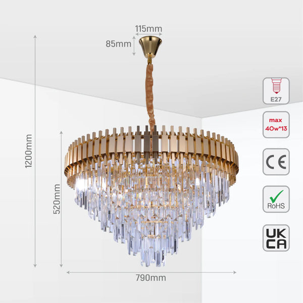 Metropolitan Square Beam Design Tiered Crystal Modern Chandelier Ceiling Light