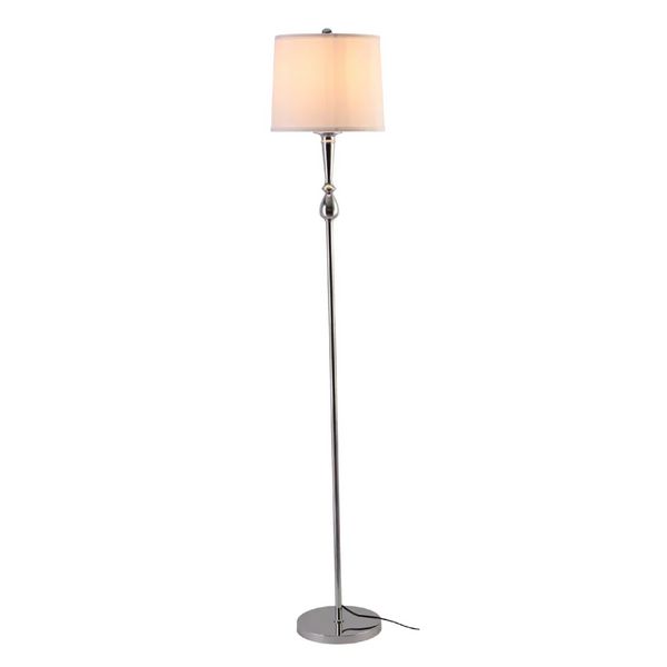 Mid-century Floor Lamp Nickel Flaxen