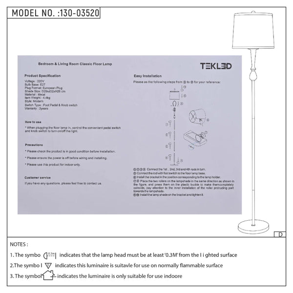 Mid-century Floor Lamp Nickel Flaxen