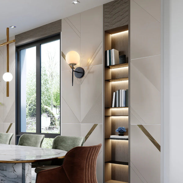 Mid-century Nordic Globe Sconce Modern Wall Light