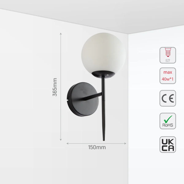 Mid-century Nordic Globe Sconce Modern Wall Light