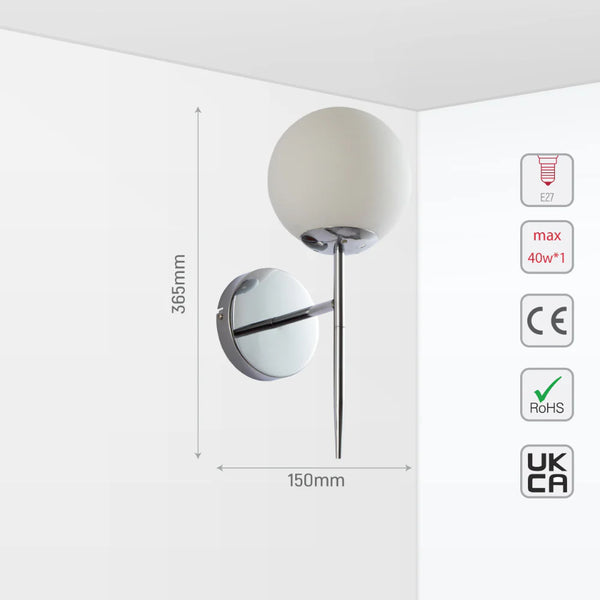 Mid-century Nordic Globe Sconce Modern Wall Light