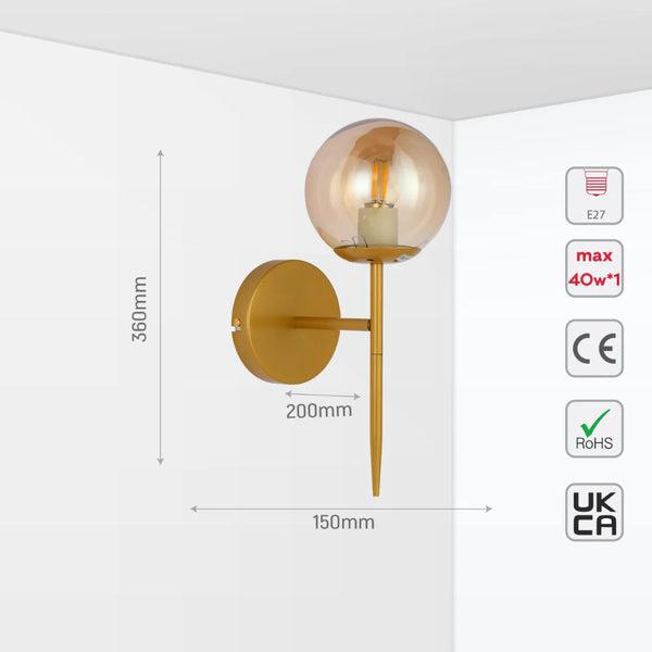 Mid-century Nordic Globe Sconce Modern Wall Light