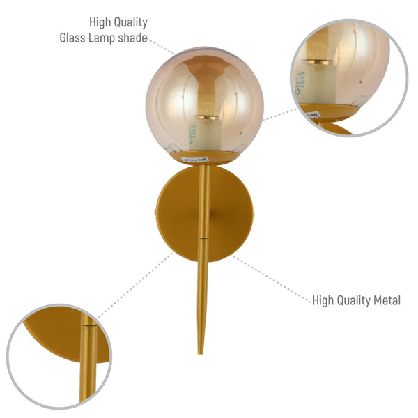 Mid-century Nordic Globe Sconce Modern Wall Light