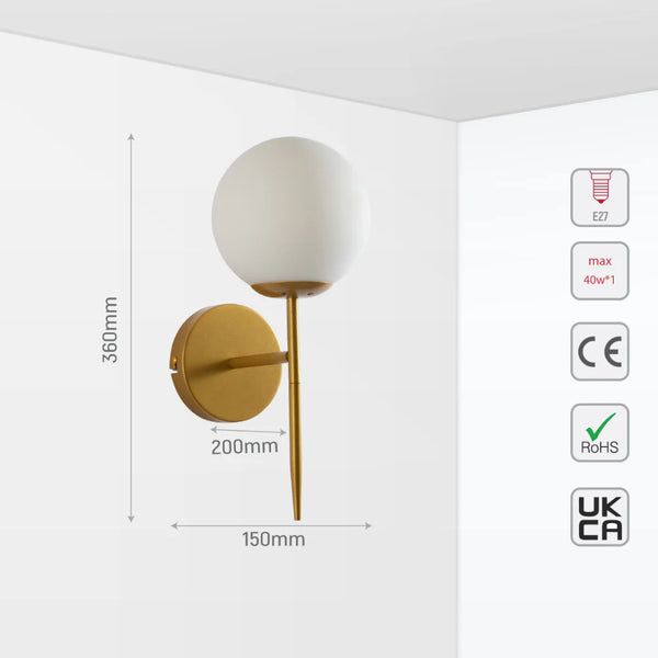 Mid-century Nordic Globe Sconce Modern Wall Light