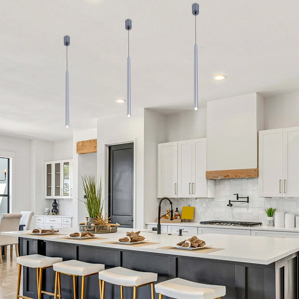 Slim Cylindrical Pendant Light - 5W, 4000K Cool White, IP20