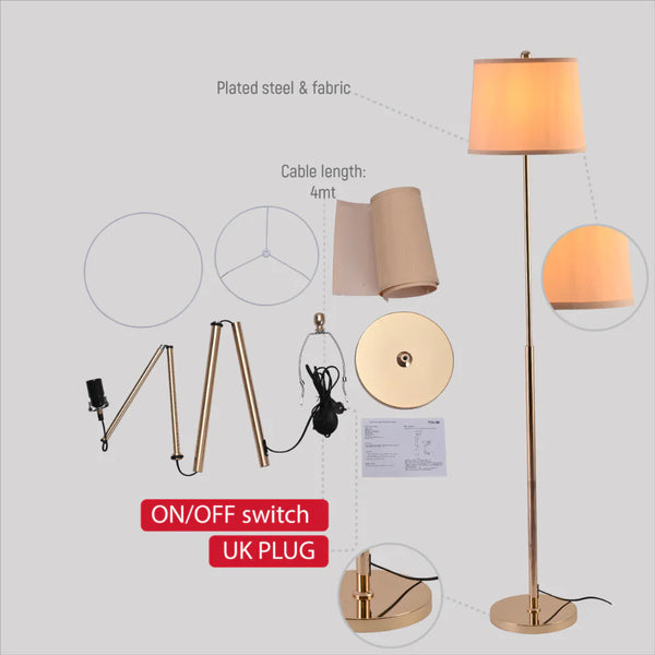 Minimalist Floor Lamp Rose Gold Flaxen