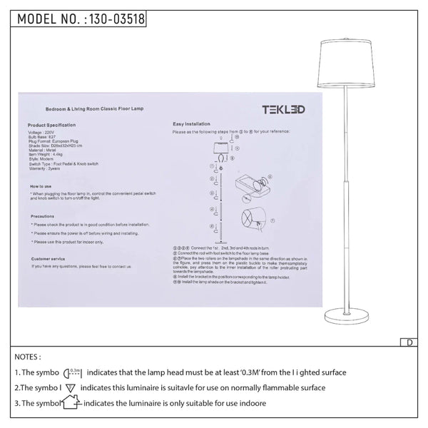 Minimalist Floor Lamp Rose Gold Flaxen