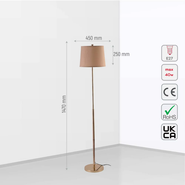 Minimalist Floor Lamp Rose Gold Flaxen