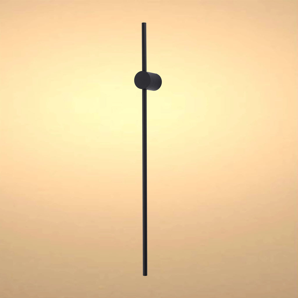 Minimalist Rod Wall Light in Black or Gold with Integrated LED