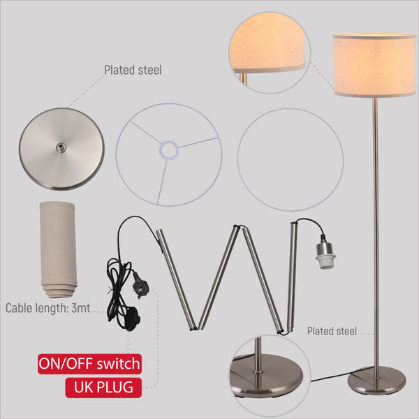 TEKLED
Minimalist Floor Lamp Nickel Flaxen Floor lamp