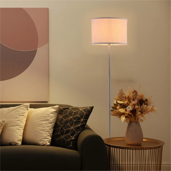 Minimalist Floor Lamp Nickel Flaxen