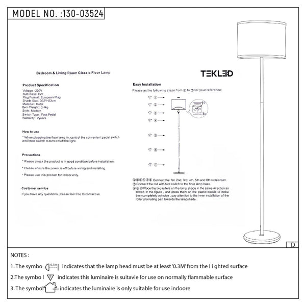 TEKLED
Minimalist Floor Lamp Nickel Flaxen Floor lamp