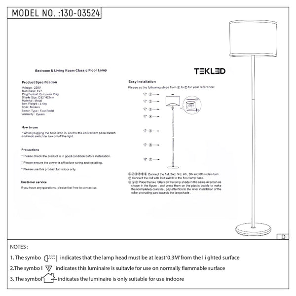 Minimalist Floor Lamp Nickel Flaxen