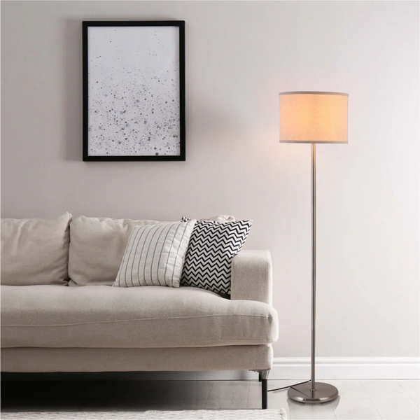 Minimalist Floor Lamp Nickel Flaxen