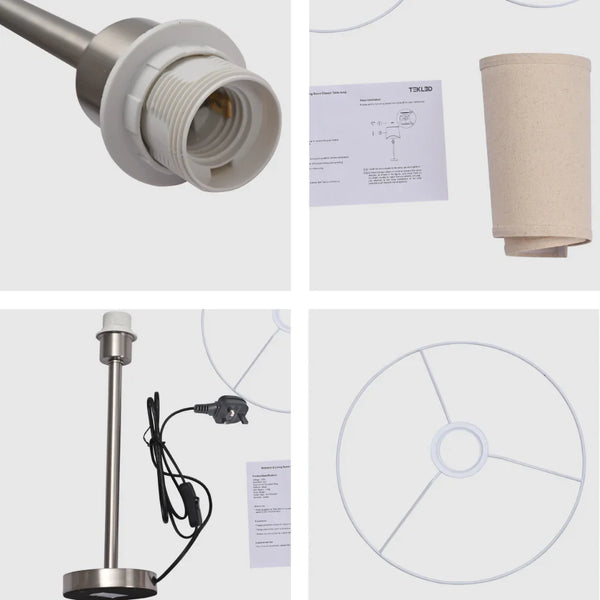 Minimalist Table Lamp Nickel Flaxen