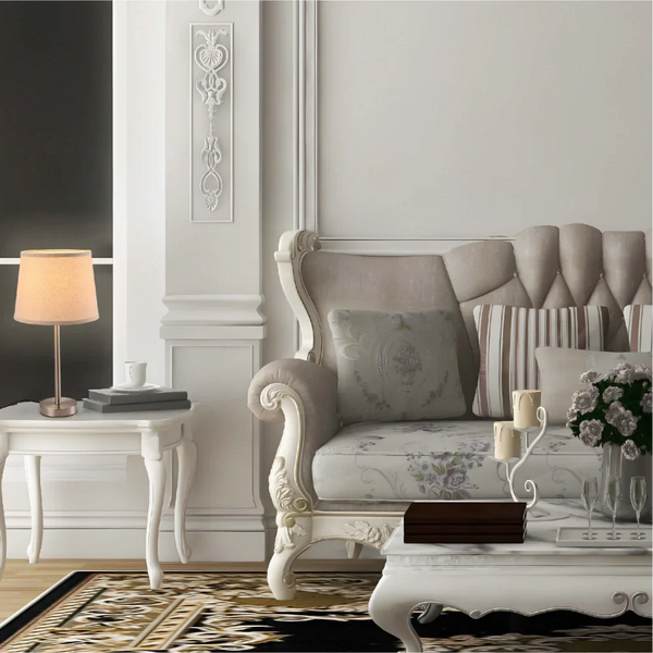 Minimalist Table Lamp Nickel Flaxen