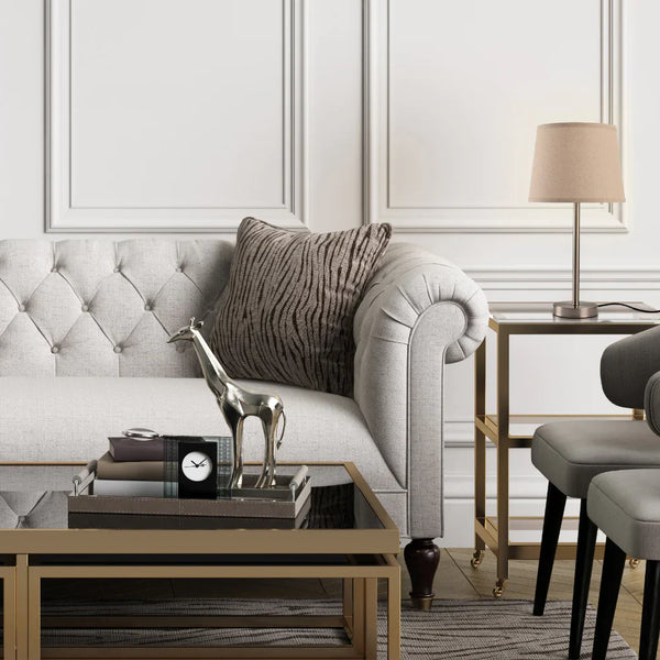 Minimalist Table Lamp Nickel Flaxen