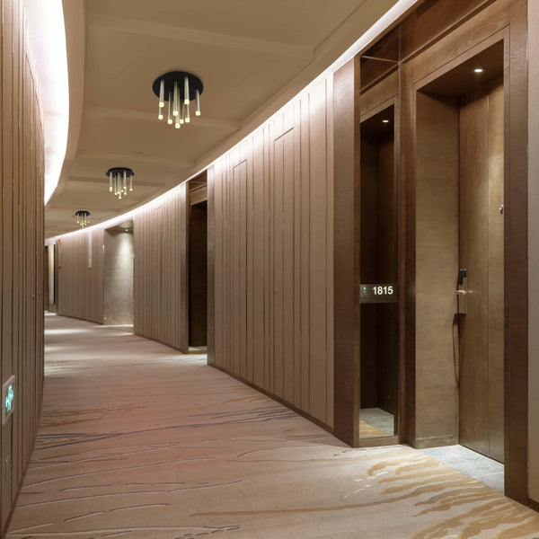 Modern 9-Light Gold Cylinder Ceiling Light with Frosted Diffusers