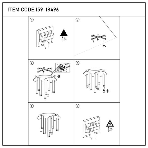 Modern 9-Light Gold Cylinder Ceiling Light with Frosted Diffusers