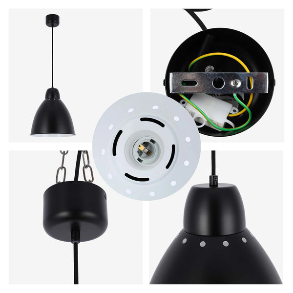 Modern Bell Pendant Light – 300mm Diameter, E27 Fitting, Adjustable Cable