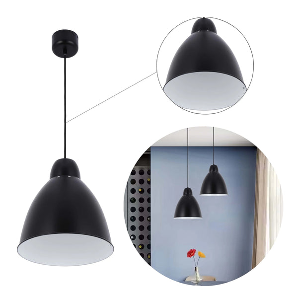 Modern Bell Pendant Light – 300mm Diameter, E27 Fitting, Adjustable Cable