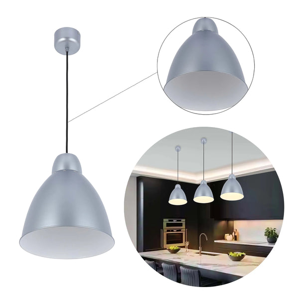 Modern Bell Pendant Light – 300mm Diameter, E27 Fitting, Adjustable Cable