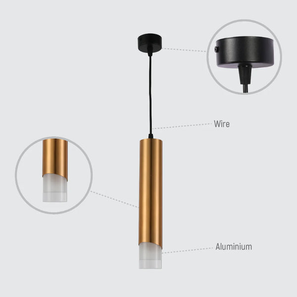 Modern Cylinder Pendant Downlight with PMMA Diffuser GU10
