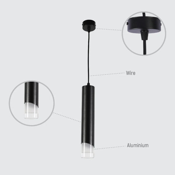 Modern Cylinder Pendant Downlight with PMMA Diffuser GU10