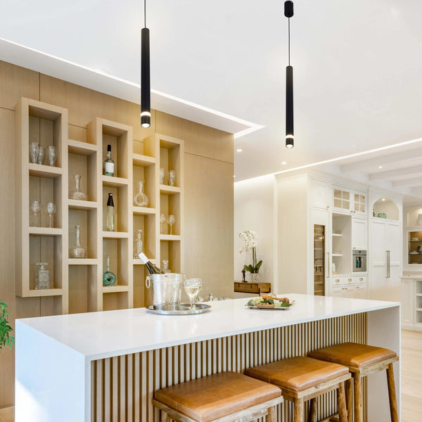 Slim Cylindrical LED Pendant Light - 7W, 4000K Cool White, IP20