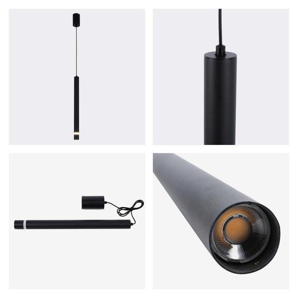 Slim Cylindrical LED Pendant Light - 7W, 4000K Cool White, IP20