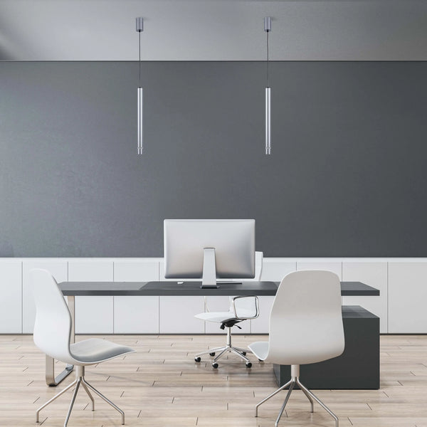 Slim Cylindrical LED Pendant Light - 7W, 4000K Cool White, IP20