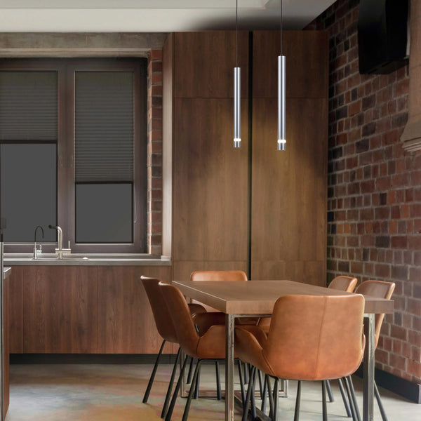 Slim Cylindrical LED Pendant Light - 7W, 4000K Cool White, IP20