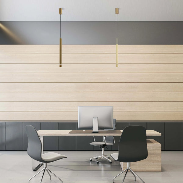 Slim Cylindrical LED Pendant Light - 7W, 4000K Cool White, IP20