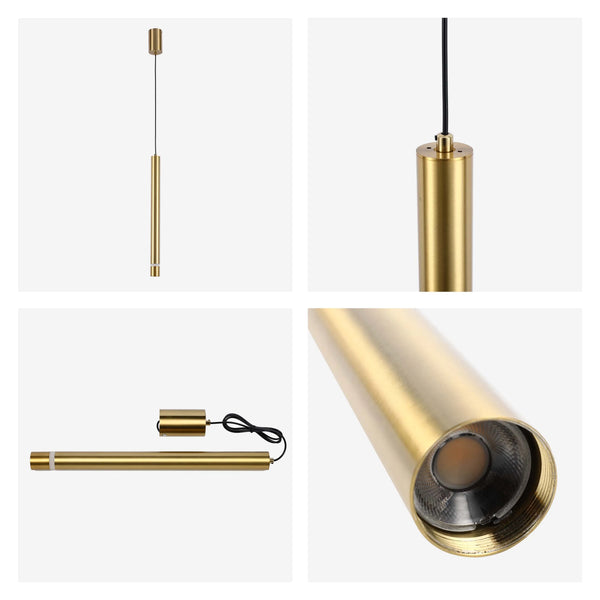 Slim Cylindrical LED Pendant Light - 7W, 4000K Cool White, IP20