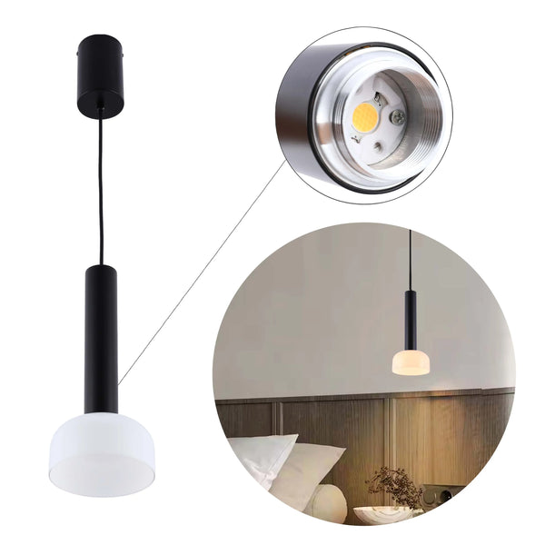 Minimalist Cylindrical LED Pendant Light - 8W, 3CCT, 340mm Length
