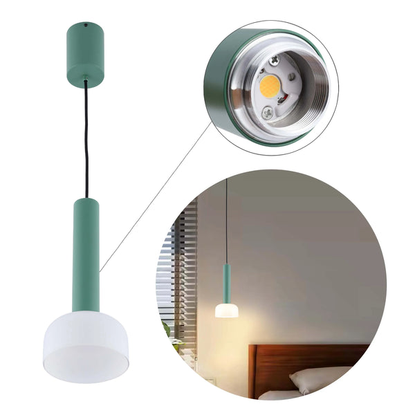 Minimalist Cylindrical LED Pendant Light - 8W, 3CCT, 340mm Length