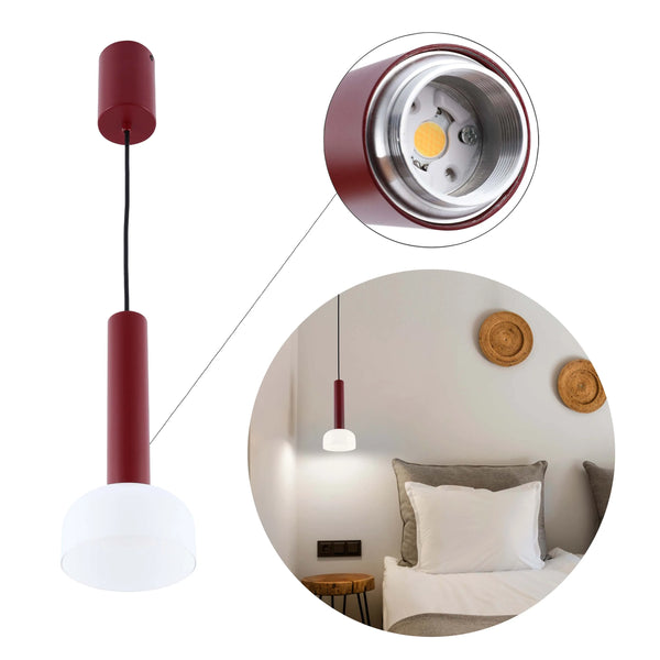 Minimalist Cylindrical LED Pendant Light - 8W, 3CCT, 340mm Length