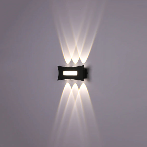 Modern Decorative Up Down LED Wall Light Black 4000K 12W