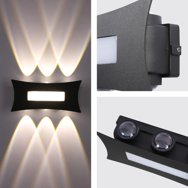 Modern Decorative Up Down LED Wall Light Black 4000K 12W