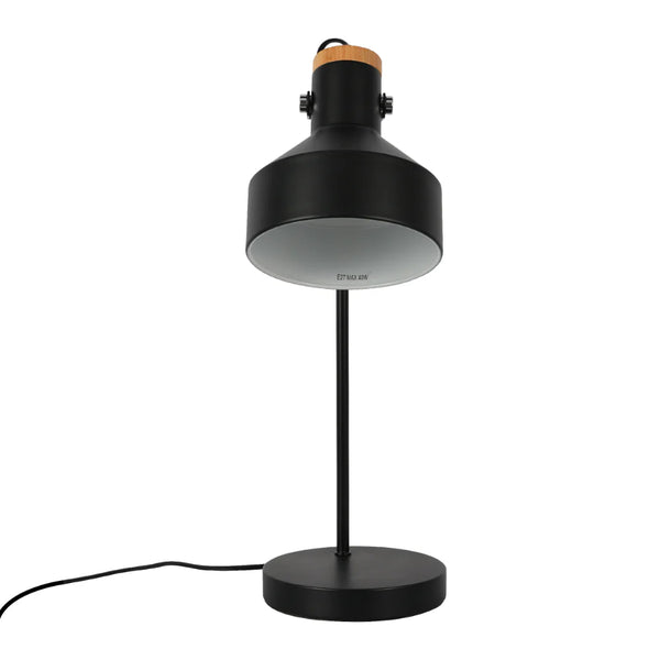 Modern Desk Lamp with Wooden Accent