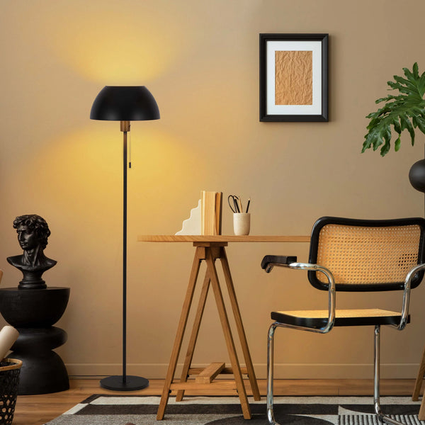 Modern Dome Floor Lamp – E27 Fitting, 1440mm Height, Pull Cord Switch