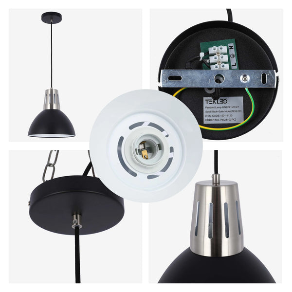 Modern Dome Pendant Light – E27 Fitting, 280mm Diameter, Dimmable