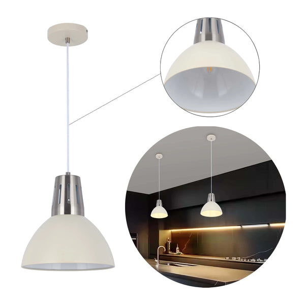 Modern Dome Pendant Light – E27 Fitting, 280mm Diameter, Dimmable