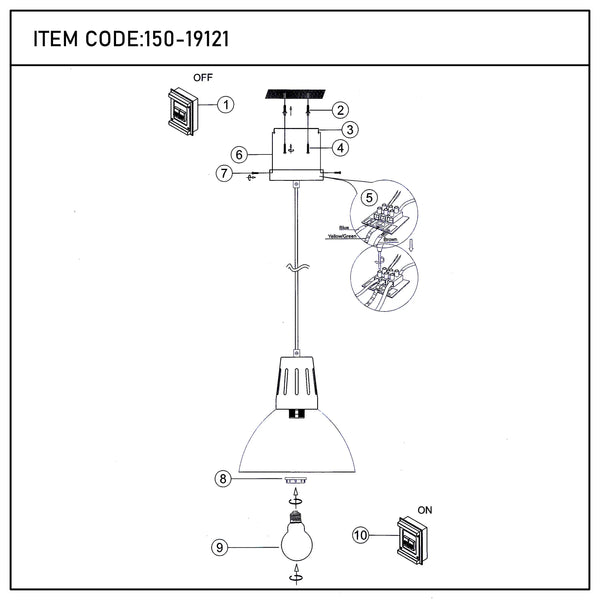 Modern Dome Pendant Light – E27 Fitting, 280mm Diameter, Dimmable