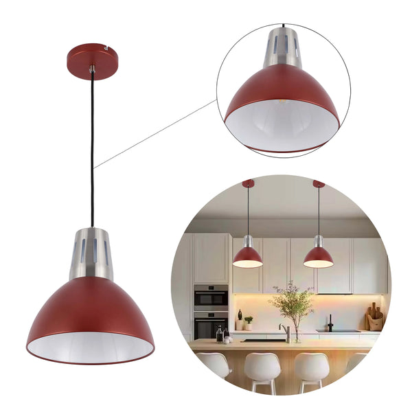 Modern Dome Pendant Light – E27 Fitting, 280mm Diameter, Dimmable